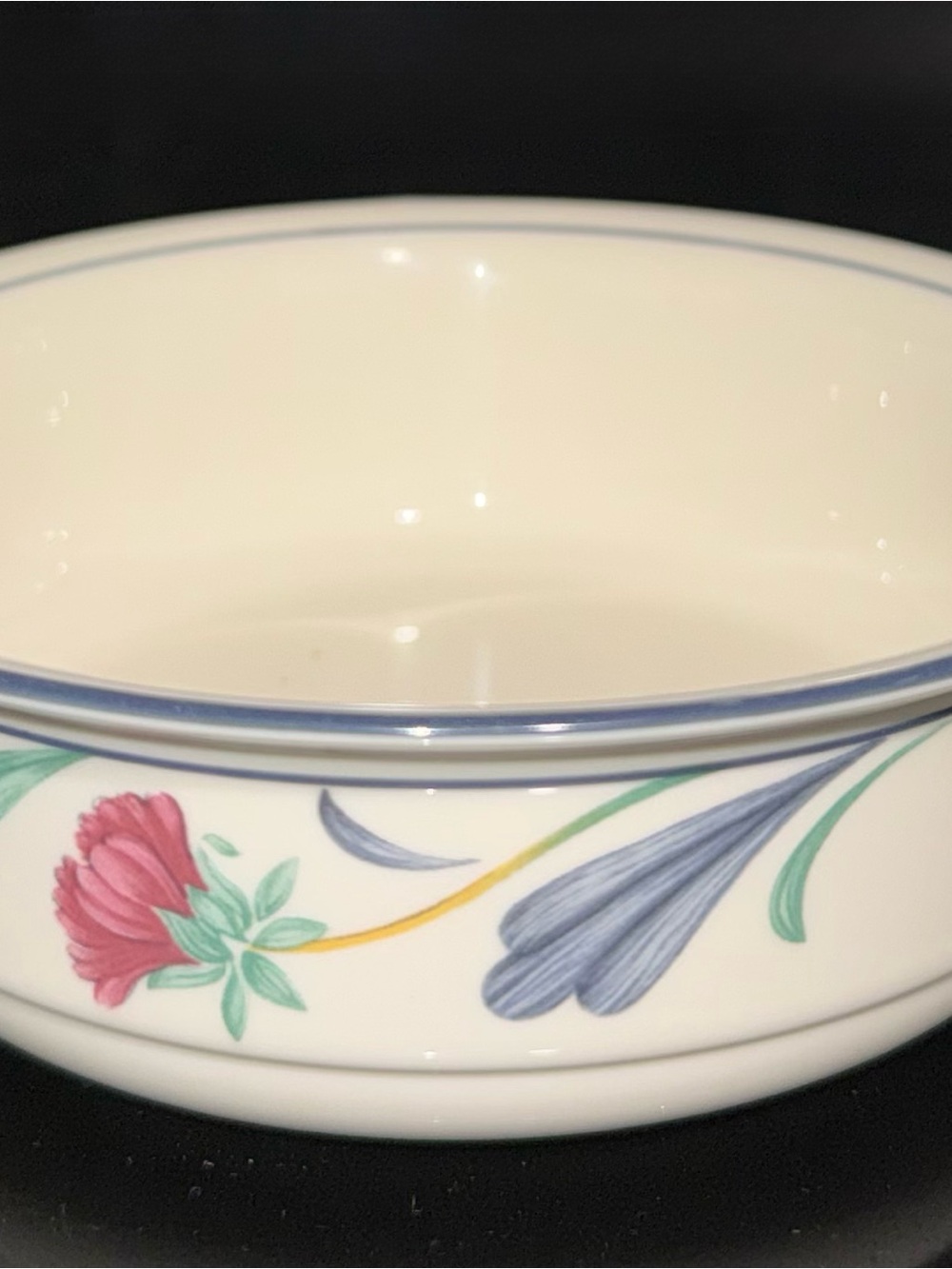 Vintage Lenox Poppies on Blue 5.25" Fruit Dessert Bowl Rare Super Cute Set
